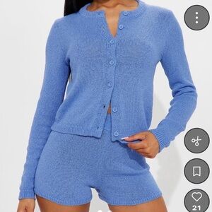 Fashion Nova Vibrant Blue Cardigan Set